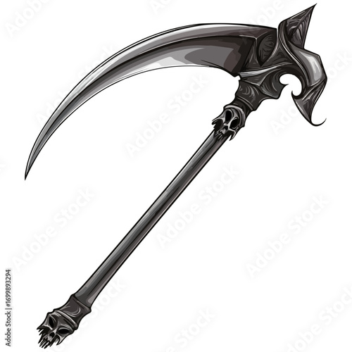 death's scythe, costume, halloween, festival, vector, transparent background, weapon, tool, isolated, sharp