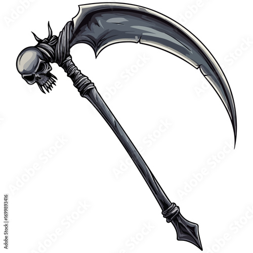 death's scythe, costume, halloween, festival, vector, transparent background, weapon, tool, isolated, sharp