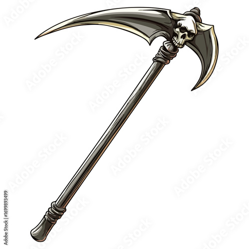 death's scythe, costume, halloween, festival, vector, transparent background, weapon, tool, isolated, sharp