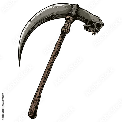 death's scythe, costume, halloween, festival, vector, transparent background, weapon, tool, isolated, sharp