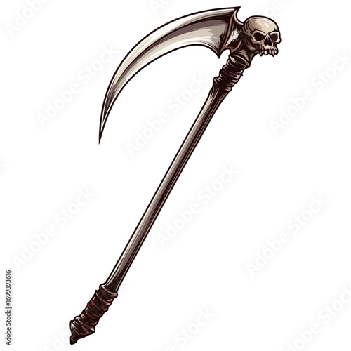 death's scythe, costume, halloween, festival, vector, transparent background, weapon, tool, isolated, sharp