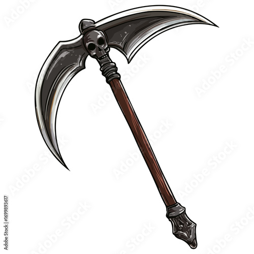 death's scythe, costume, halloween, festival, vector, transparent background, weapon, tool, isolated, sharp