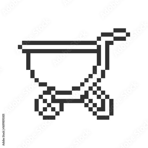 wheelbarrow tool work pixel art