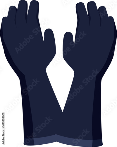 Dark blue protective gloves promoting hand protection and hygiene standards in various professional settings