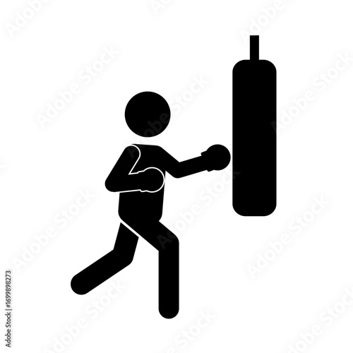 silhouette of a man punching a bag
