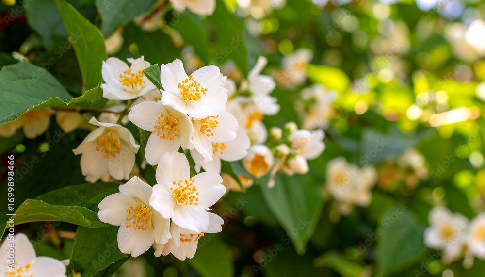 Obraz premium Close-up of blooming jasmine flowers
