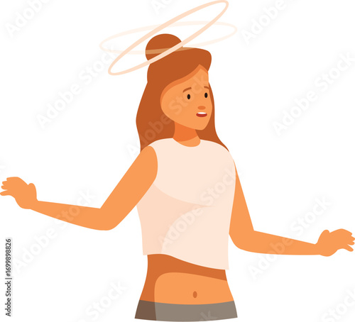 Dizziness symptom, young woman feeling vertigo and losing balance