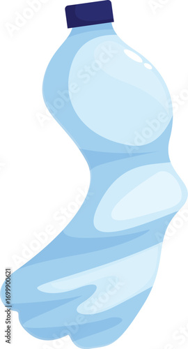 Crumpled empty plastic bottle representing plastic waste and the importance of recycling for environmental conservation