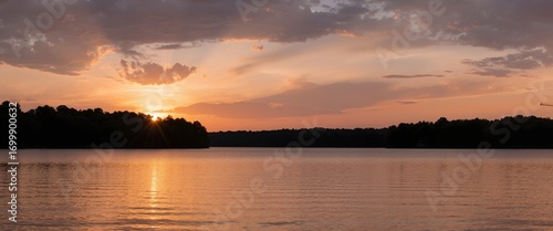 Wallpaper Mural Sunset Over the Water Torontodigital.ca