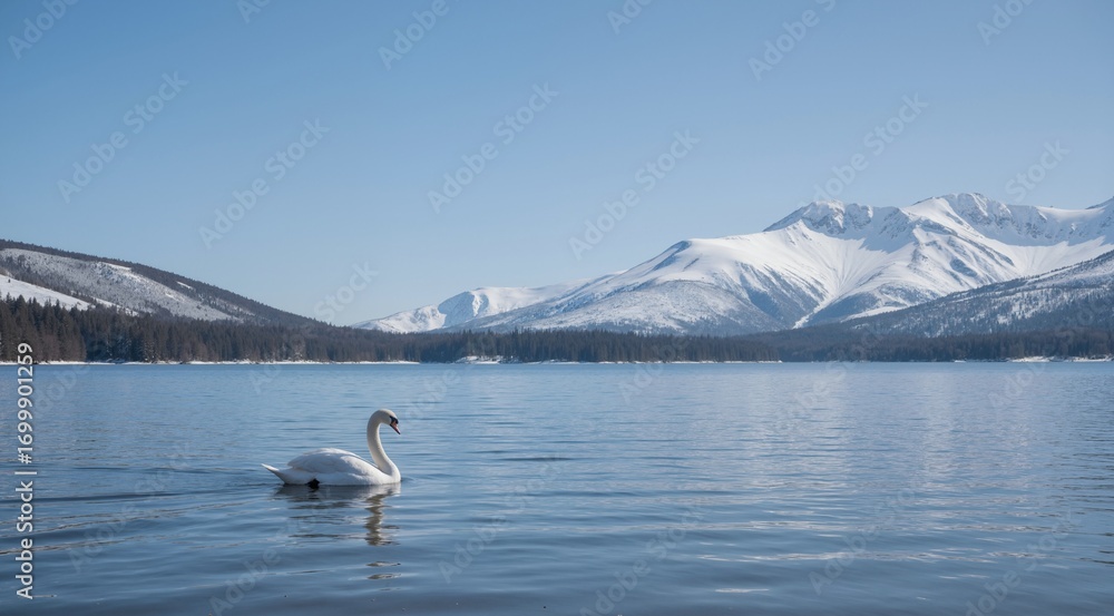 Fototapeta premium swan on the lake