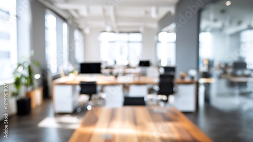 Fototapeta Naklejka Na Ścianę i Meble -  Abstract blurred office interior room. blurry working space with defocused effect. use for background or backdrop in business concept. High quality