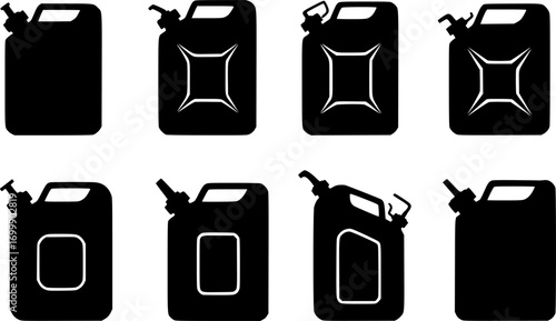Jerry can silhouettes, Jerry can svg, Gas can svg, Can svg, Can silhouette, Gas can silhouette, Can clipart, Jerry can vector.