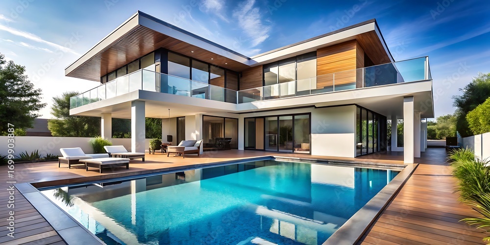 Obraz premium Large house with a pool and a patio