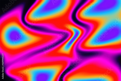Psychedelic Waves An Abstract Blend of Vivid Colors and Dreamy Reflections in a Modern Digital Art Piece