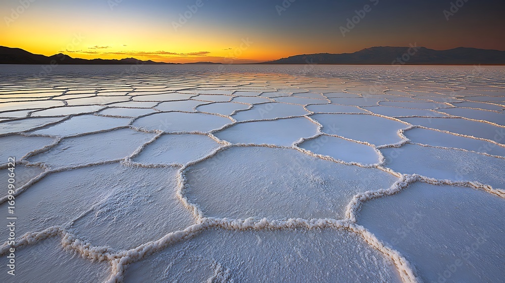 Obraz premium Sunset Over The Salt Flats