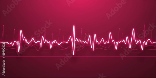 A vibrant red heart with an electrocardiogram line illustrates the rhythm of life and medical health