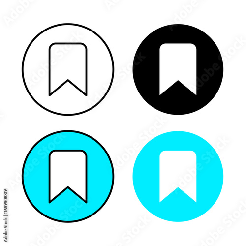 Bookmark Icon . in stroke, black and colored vectors collection isolated on white background.