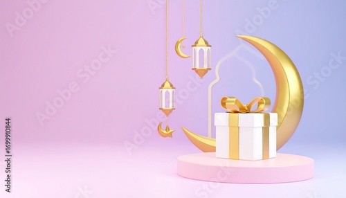 Festive 3D Ramadan gift scene