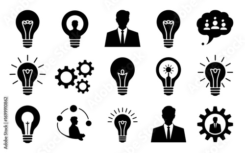 Vector art of creative idea icon set, innovation concept