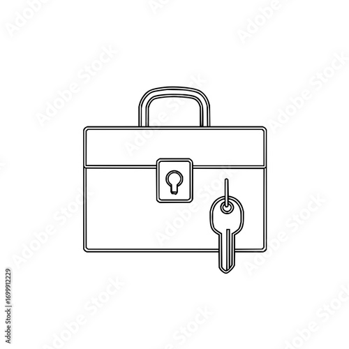Unlock briefcase security key lock safety access secret private secure protection business document case 100