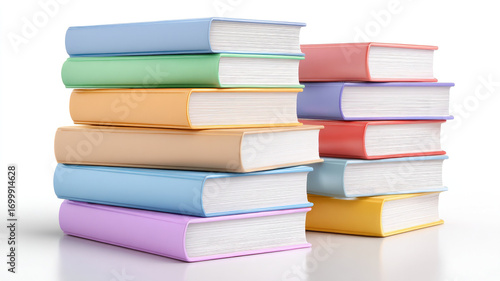 Wallpaper Mural Stack textbook colorful cover visible standard scale education learning literature Stacks of textbooks colorful covers visible spines create cheerful educational atmosphere perfect Torontodigital.ca