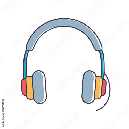 Colorful cartoon headphones perfect for music listening and audio entertainment