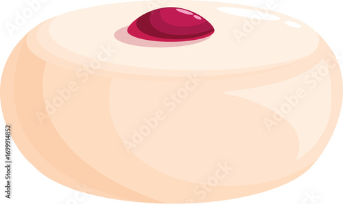 Sweet treat featuring a round cake with a glossy red berry topping, perfect for dessert lovers