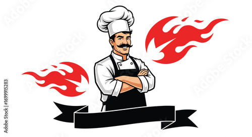 Master chef expert cooking with fiery flavors and culinary excellence