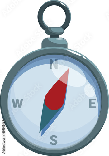 Classic compass pointing north, useful for navigation and exploration