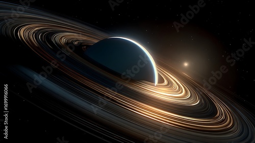 A mesmerizing black hole with a bright accretion disk and gravitational lensing