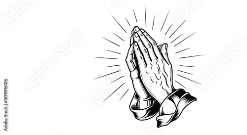 Praying hands symbol of faith hope and spirituality in religious practice