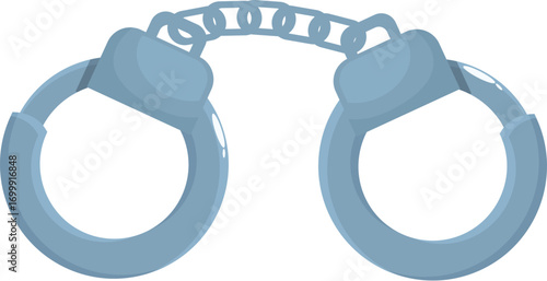 Metal handcuffs symbolize law enforcement, arrest, and detention