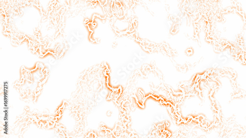 Abstract white background with soft glowing orange fractal lines with energy currents, plasma waves, or lightning veins. Airy, luminous, and futuristic aesthetic, blending organic flow