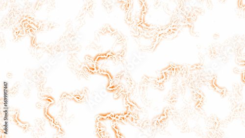 Abstract white background with soft glowing orange fractal lines with energy currents, plasma waves, or lightning veins. Airy, luminous, and futuristic aesthetic, blending organic flow