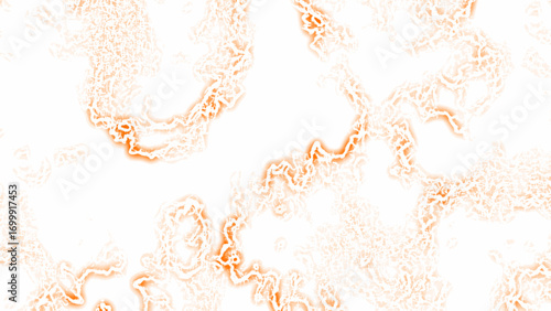 Abstract white background with soft glowing orange fractal lines with energy currents, plasma waves, or lightning veins. Airy, luminous, and futuristic aesthetic, blending organic flow