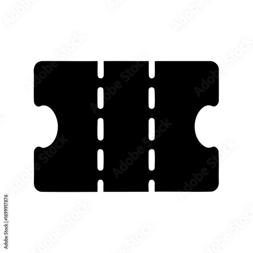 Simple black coupon icon with dashed lines indicating where to cut