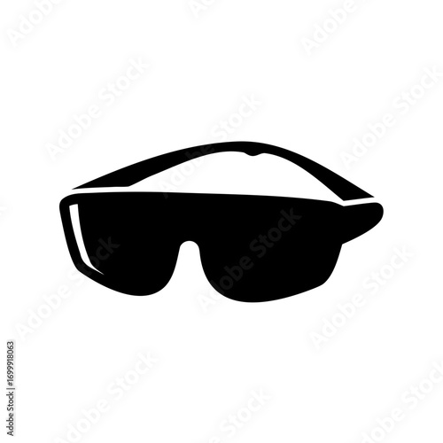 Stylish black sunglasses silhouetted against a white backdrop for visual appeal