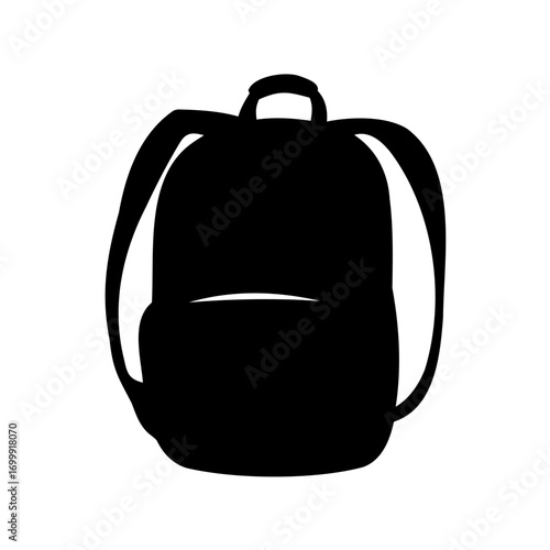 Simple Silhouette of a School Backpack for Education or Travel Needs