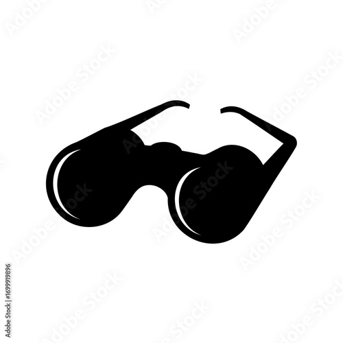 Stylized black binoculars symbol offering enhanced viewing and magnification capabilities