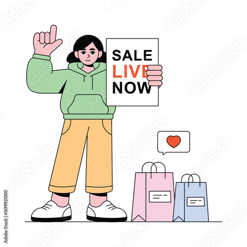 Sale Live Now vector Illustration