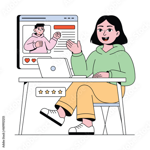 Customer Rating vector Illustration