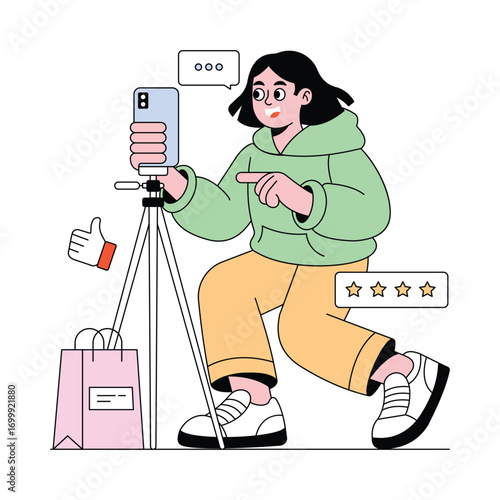 New Customer Review vector Illustration