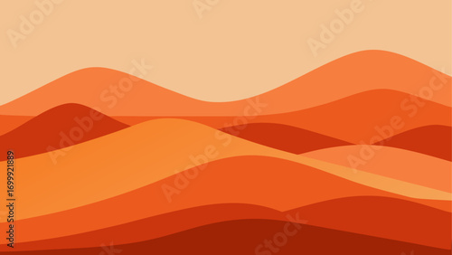 Illustration of orange desert sand dunes