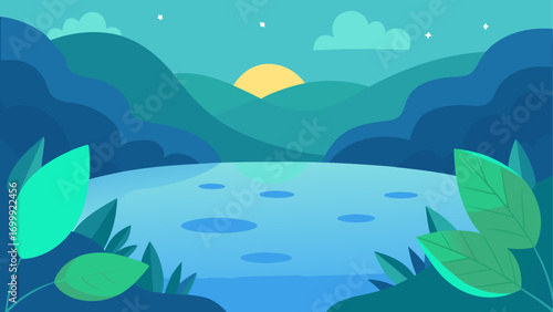 Landscape view of lake and mountain range