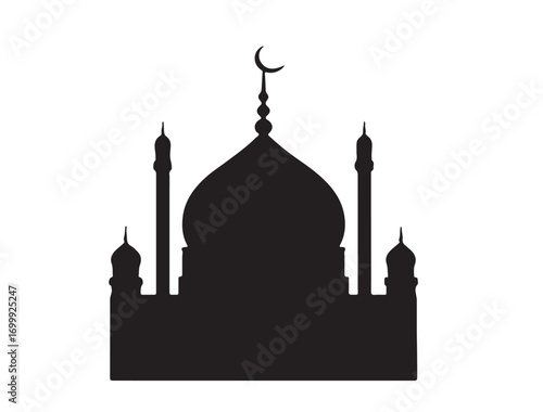 Musjad new icon in silhouette white background.