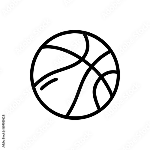 Dynamic basketball icon representing athletic action, competition, and sports passion, perfect for energetic branding and active lifestyle designs.