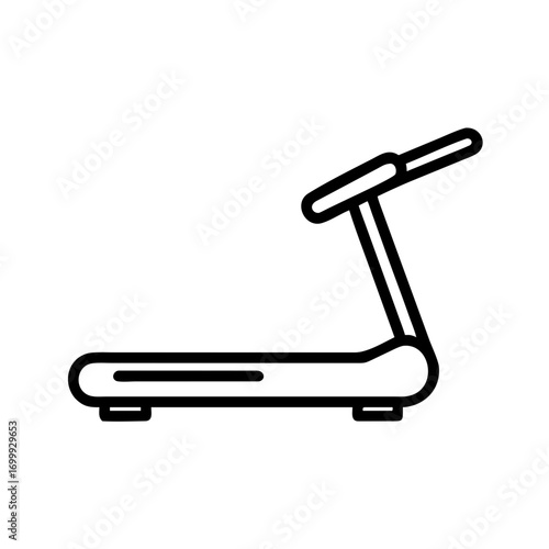 Sleek, modern treadmill icon symbolizing fitness, cardio, and healthy lifestyle choices, perfect for gym branding and wellness apps.
