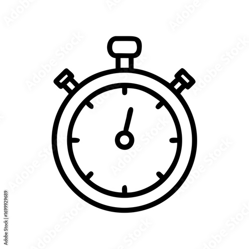 Modern stopwatch icon symbolizing speed, efficiency, and timely project completion, perfect for business and sports.
