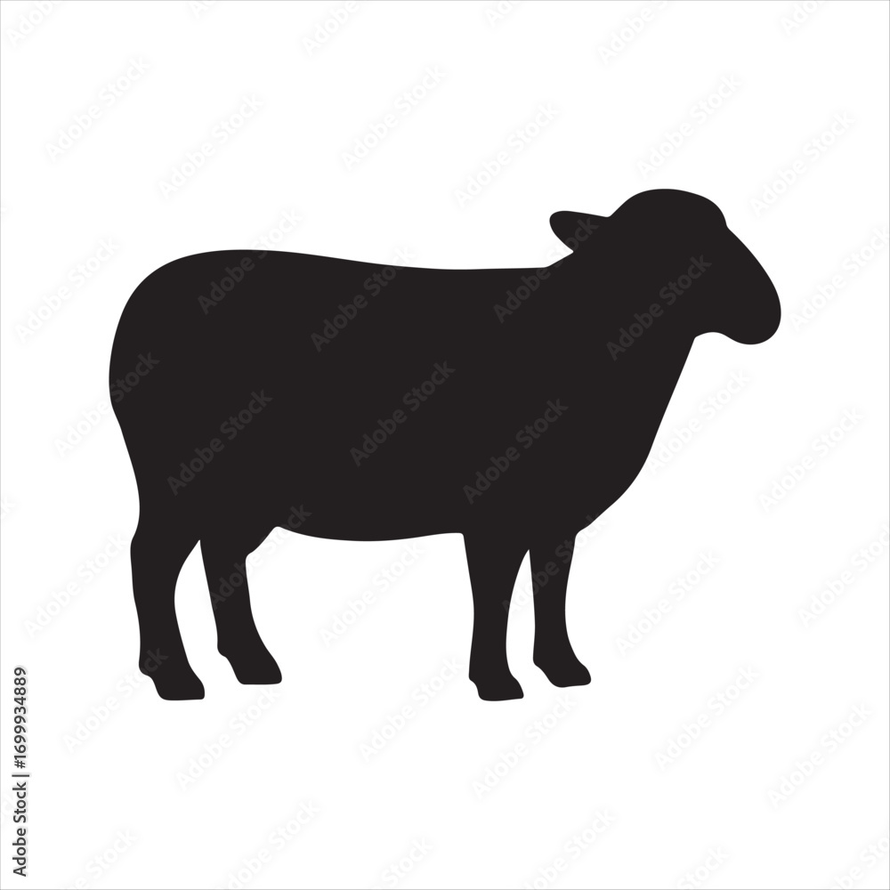 Obraz premium Sheep Silhouette Vector Illustration