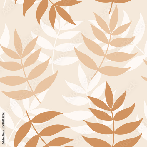 Seamless pattern with simple branches in soft colors. Vector.